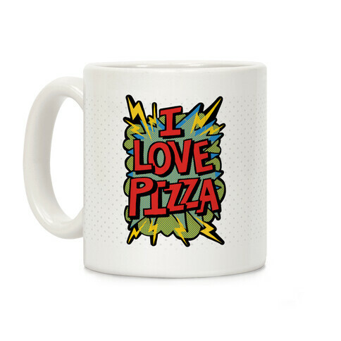 I Love Pizza Pop Art Coffee Mug