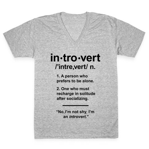 Introvert Definition V-Neck Tee Shirt