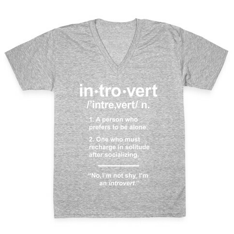 Introvert Definition V-Neck Tee Shirt