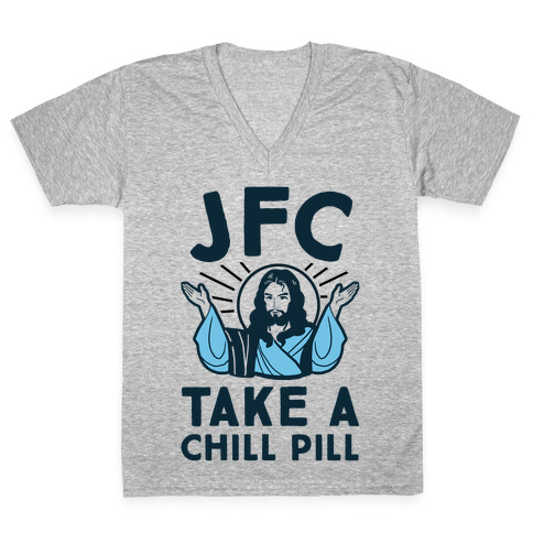 JFC Take a Chill Pill V-Neck Tee Shirt