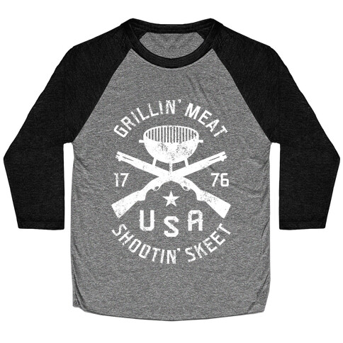 Grillin' Meat Shootin' Skeet Baseball Tee