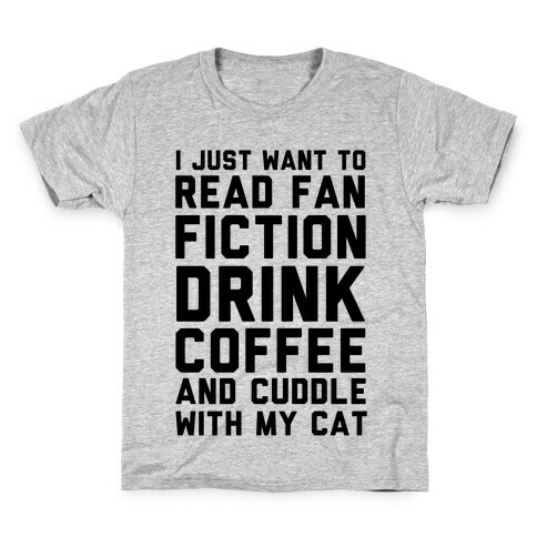 I Just Want To Watch Netflix, Drink Coffee And Cuddle With My Cat Kids T-Shirt