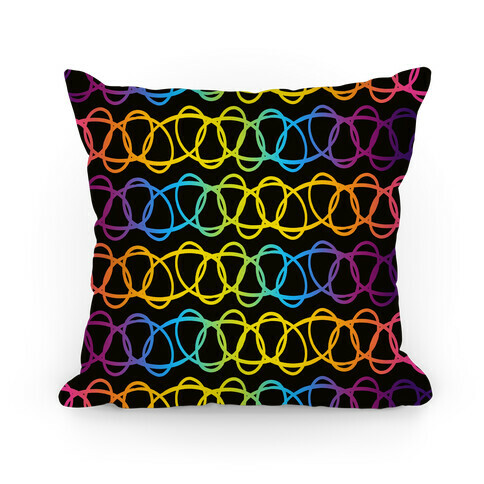 90s Cosmic Rainbow Choker Pattern Pillow