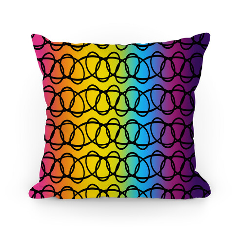 90s Cosmic Rainbow Choker Pattern Pillow