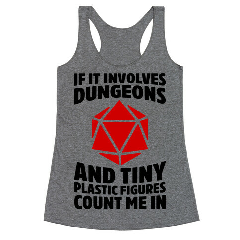 If It Involves Dungeons And Tiny Plastic Figures, Count Me In Racerback Tank Top