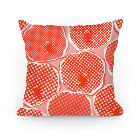 Large Red Poppy Flower Pattern Pillow