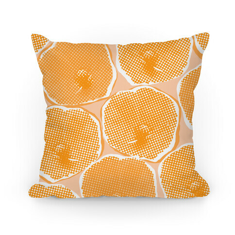 Large Yellow Poppy Flower Pattern Pillow