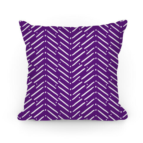 Purple Tribal Doodle Pattern Pillow