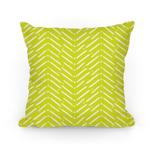 Yellow Green Tribal Doodle Pattern Pillow