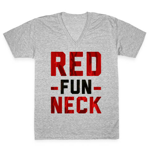 Red Fun Neck V-Neck Tee Shirt