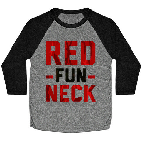 Red Fun Neck Baseball Tee