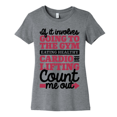 If It Involves The Gym Count Me Out Womens T-Shirt