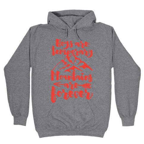Boys Are Temporary Mountains Are Forever Hooded Sweatshirt