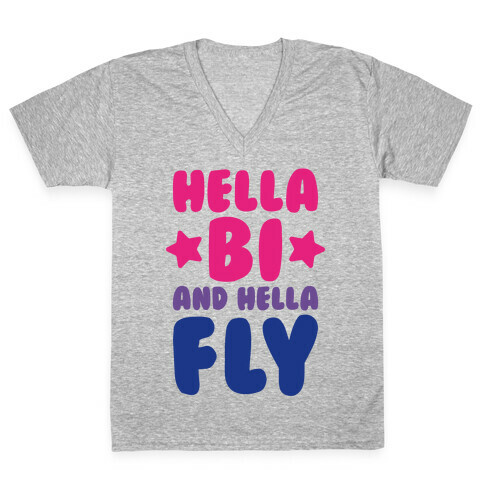 Hella Bi And Hella Fly V-Neck Tee Shirt