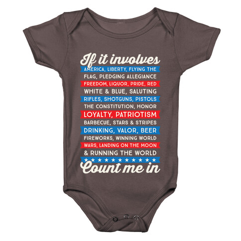 If It Involves America Count Me In Baby One-Piece