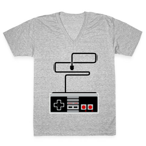 Retro Video Game Controller V-Neck Tee Shirt