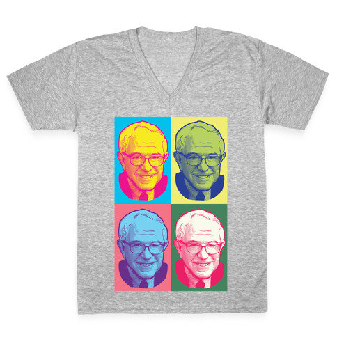 Pop Art Bernie Sanders V-Neck Tee Shirt