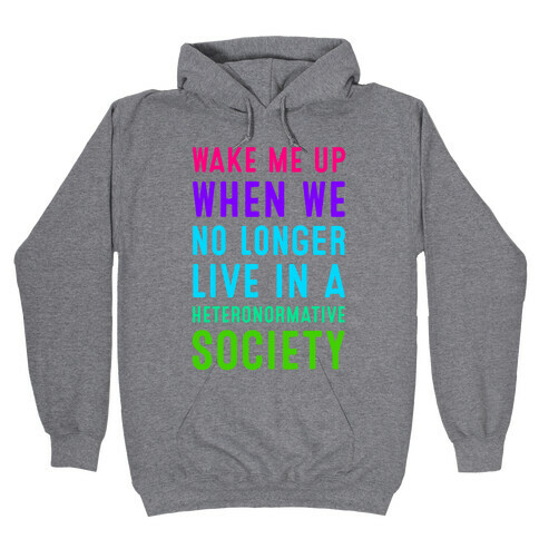 Wake Me up When We No Longer Live in a Heteronormative Society Hooded Sweatshirt