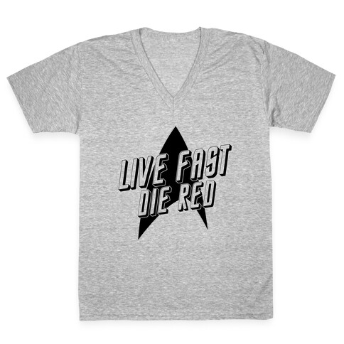 Live Fast, Die Red (Vintage) V-Neck Tee Shirt