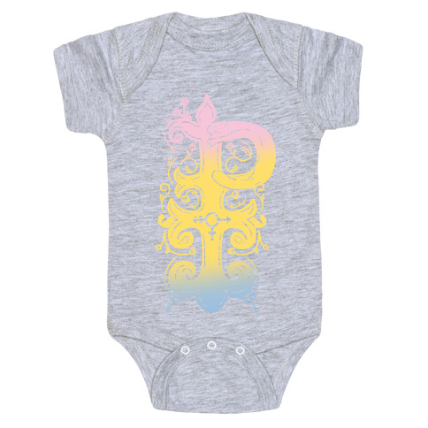 Pansexual Pride Monogram Baby One-Piece