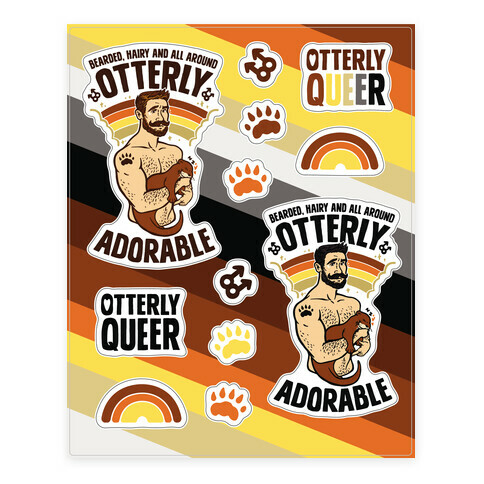 Bearded Hairy and All Around Otterly Adorable Stickers and Decal Sheet