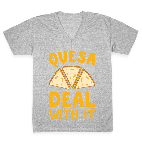 Quesa-Deal With It! V-Neck Tee Shirt