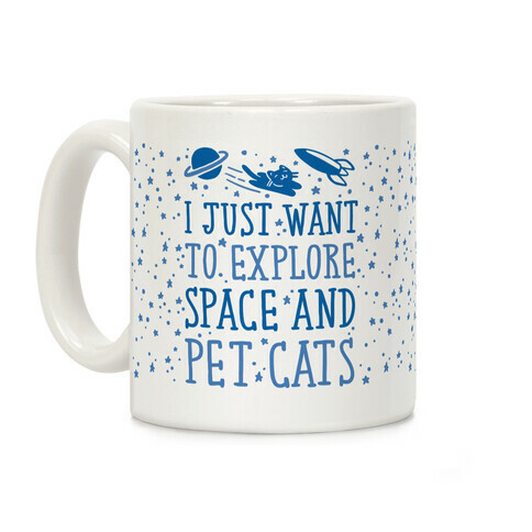 Explore Space and Pet Cats Coffee Mug