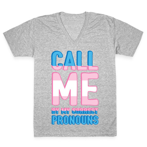 Call Me By My Correct Pronouns V-Neck Tee Shirt