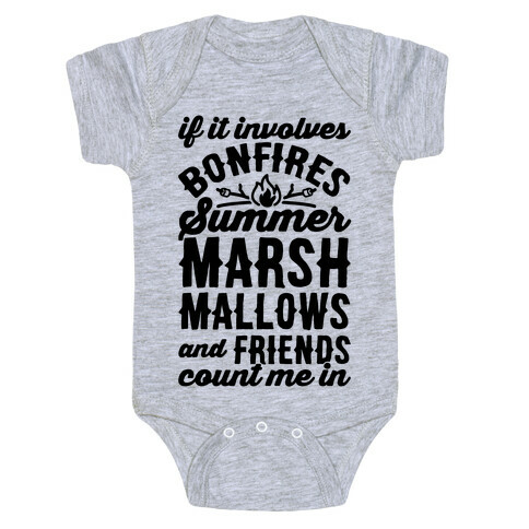 Bonfires Summer Marshmallows and Friends Count Me In Baby One-Piece