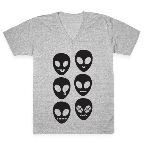 Alien Emojis V-Neck Tee Shirt