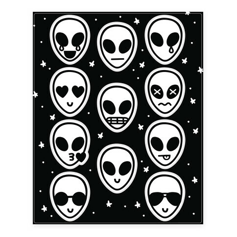 Alien Emoji  Stickers and Decal Sheet