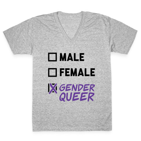 Genderqueer Checklist V-Neck Tee Shirt