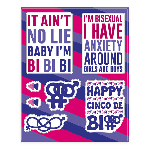 Bisexual Pride  Stickers and Decal Sheet