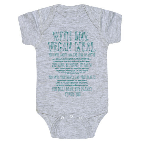 With One Vegan Meal Baby One-Piece