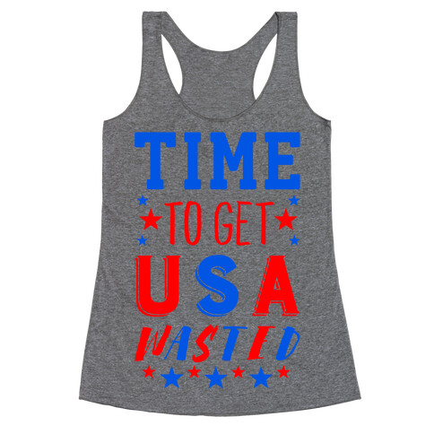 Time to Get USA Wasted Racerback Tank Top