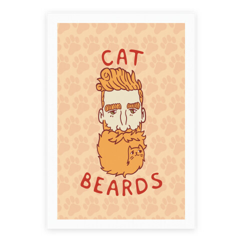 Ginger Cat Beards Poster