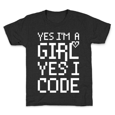 Yes I'm A Girl Yes I Code Kids T-Shirt