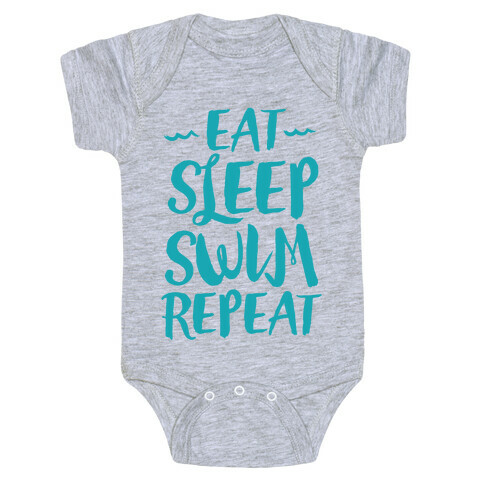 Eat Sleep Swim Repeat Baby One-Piece
