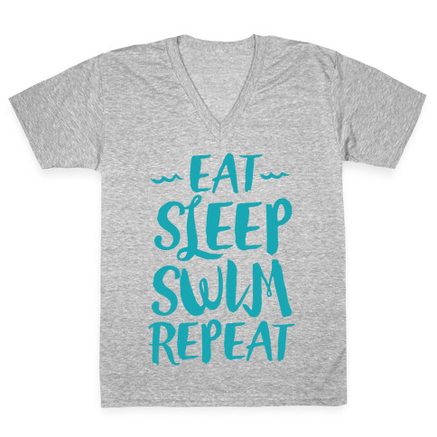 Eat Sleep Swim Repeat V-Neck Tee Shirt