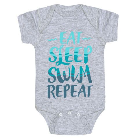 Eat Sleep Swim Repeat Baby One-Piece