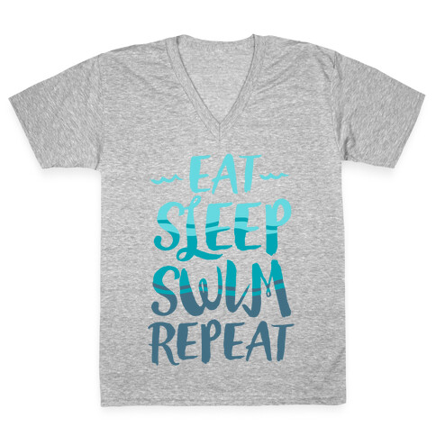 Eat Sleep Swim Repeat V-Neck Tee Shirt