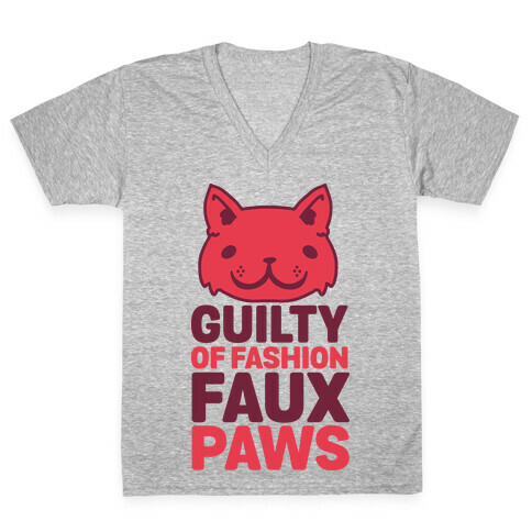 Guilty of Fashion Faux Paws V-Neck Tee Shirt