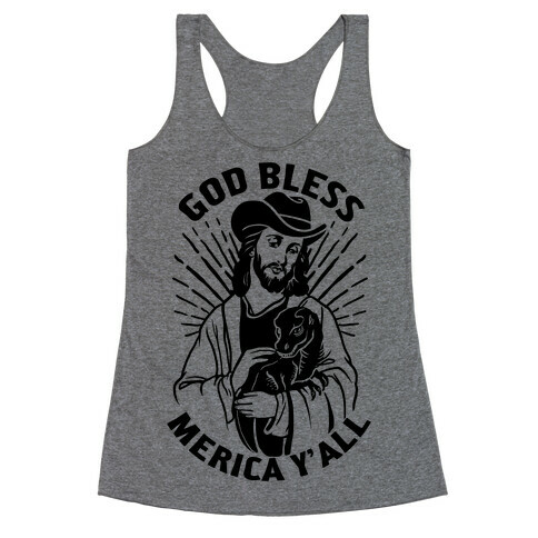 God Bless Merica Y'all Racerback Tank Top