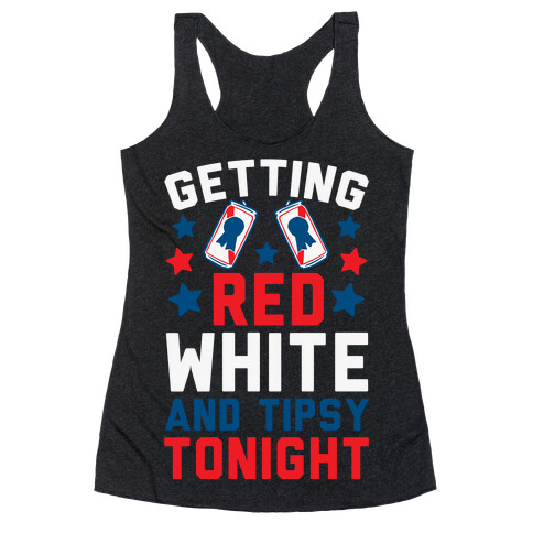 Getting Red White And Tipsy Tonight Racerback Tank Top