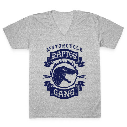 Motorcycle Raptor Gang V-Neck Tee Shirt