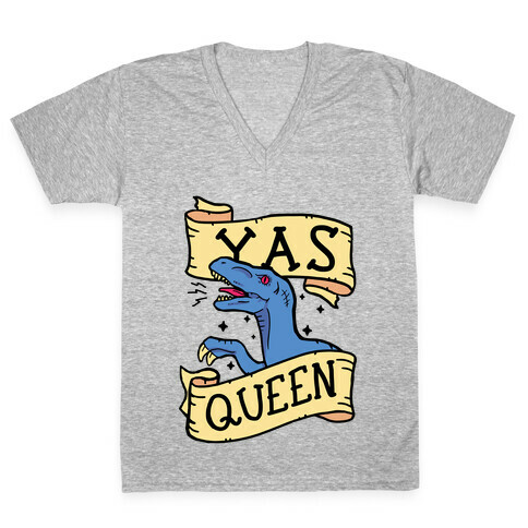 Yas Queen Raptor V-Neck Tee Shirt