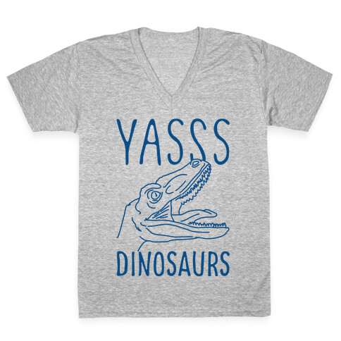 Yasss Dinosaurs V-Neck Tee Shirt