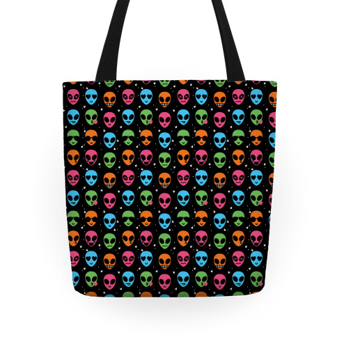 Alien Emoji Pattern Tote