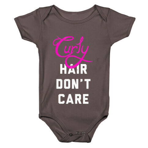 Curly Hair Don't Care (dark) Baby One-Piece