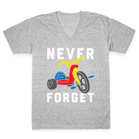 Never Forget Big Wheel V-Neck Tee Shirt